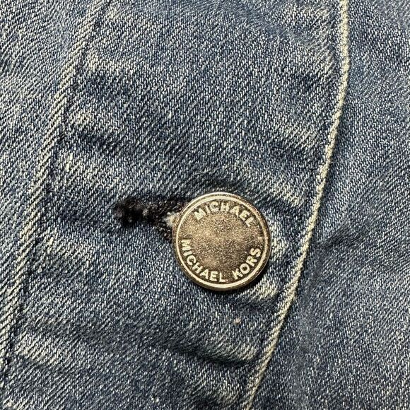 Michael Kors Denim Button-Up Skirt w/ Frayed Hem - Picture 5 of 5